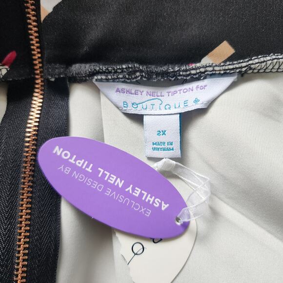 Ashley Nell Tipton Black A-line flared Knee Length Pockets Skirt Size 2X - Picture 4 of 4